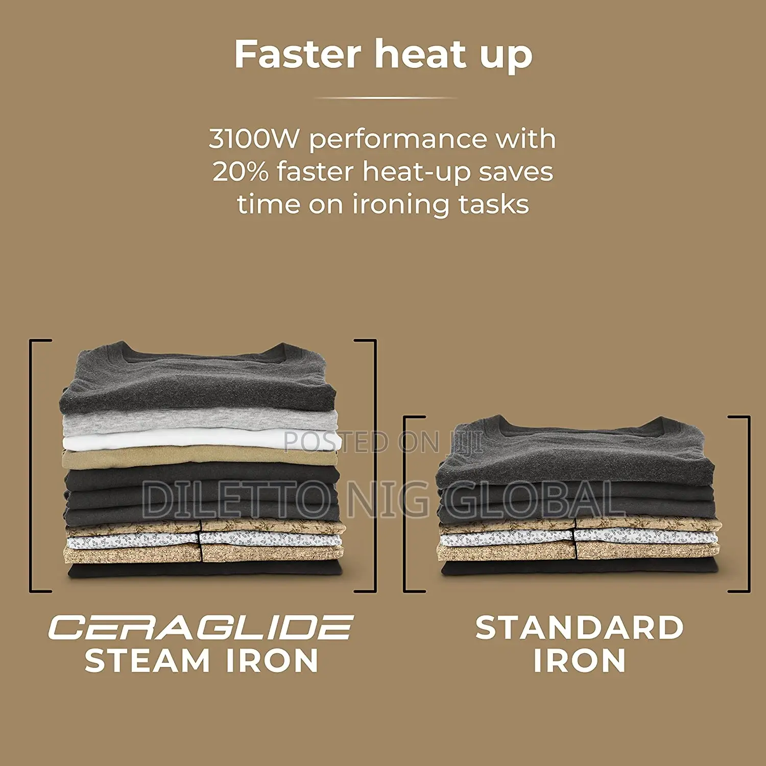 Tower Ceraglide Steam Iron With Ceramic-Coated Soleplate