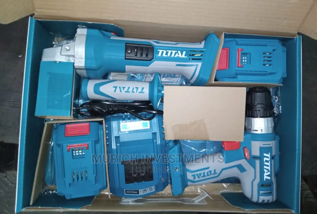 Cordless Drill and Cordless Angle Grinder 20v 4ah