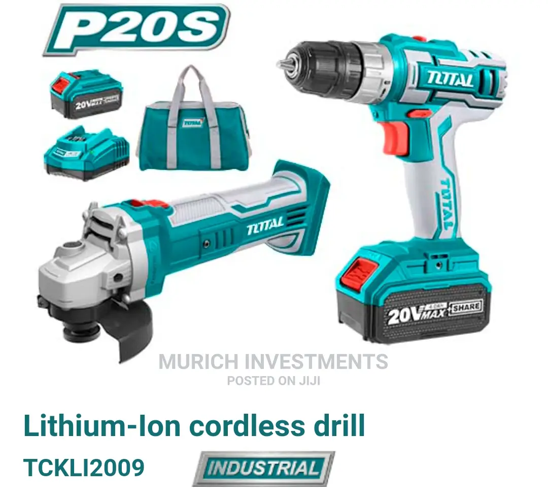 Cordless Drill and Cordless Angle Grinder 20v 4ah