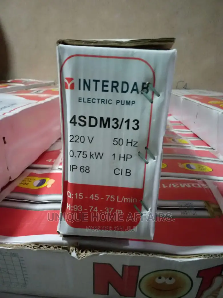 1hp Interdab Submersible Water Pump