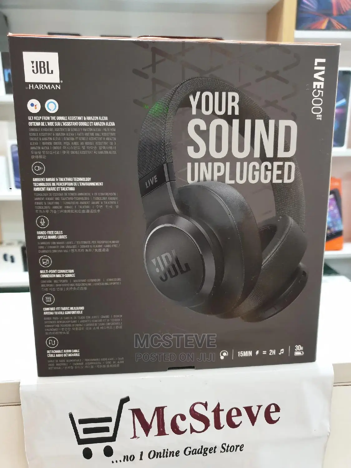 JBL Live 500BT Wireless Over-Ear Headphones