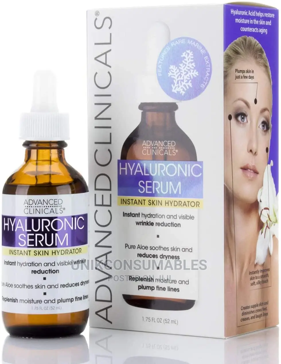Advanced Clinicals Hyaluronic Acid Serum Inst Skin Hydrator
