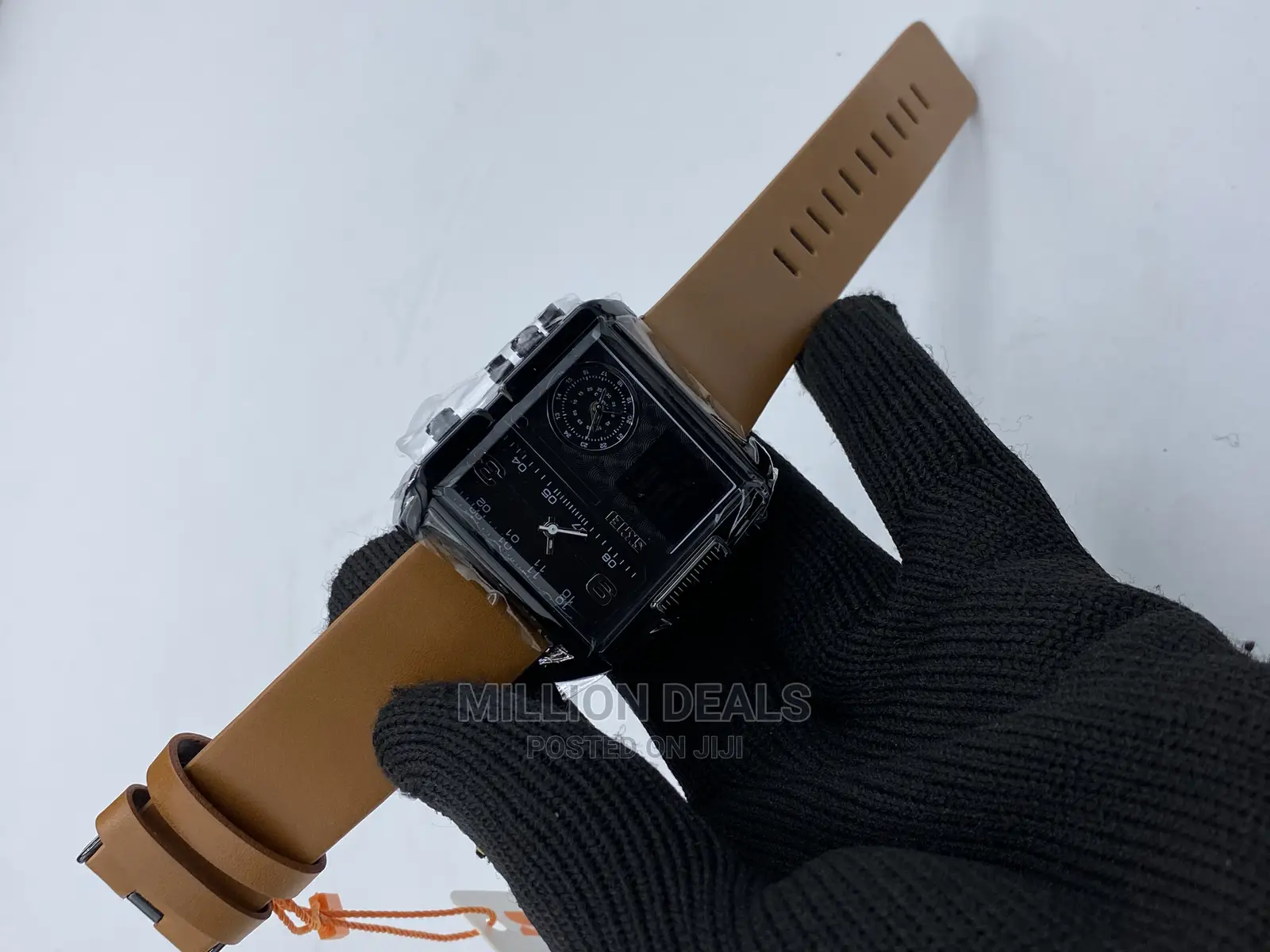 Leather Strap Double Timer Men’S Wrist Watches