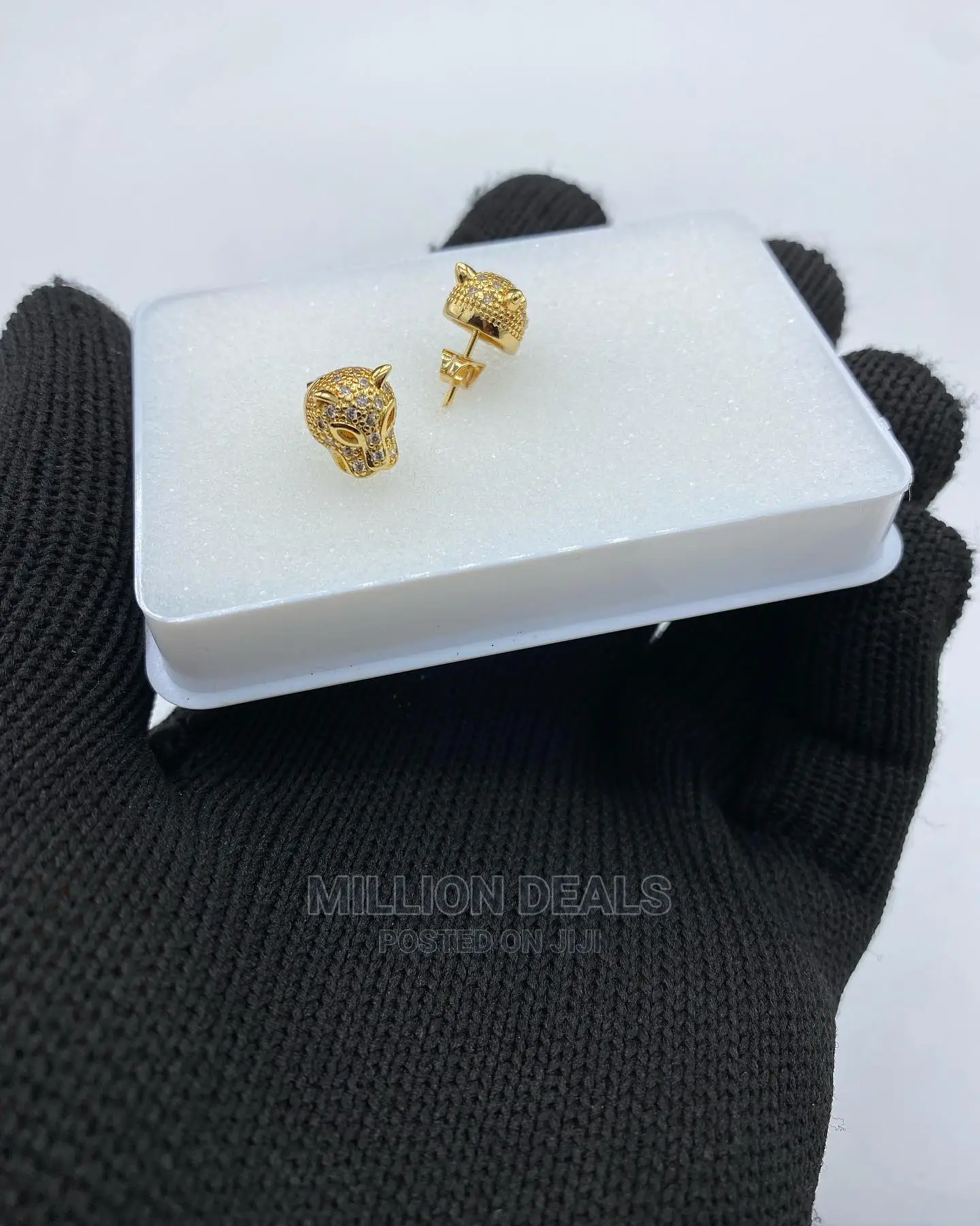 Luxury Gold Iced Men’S Earrings