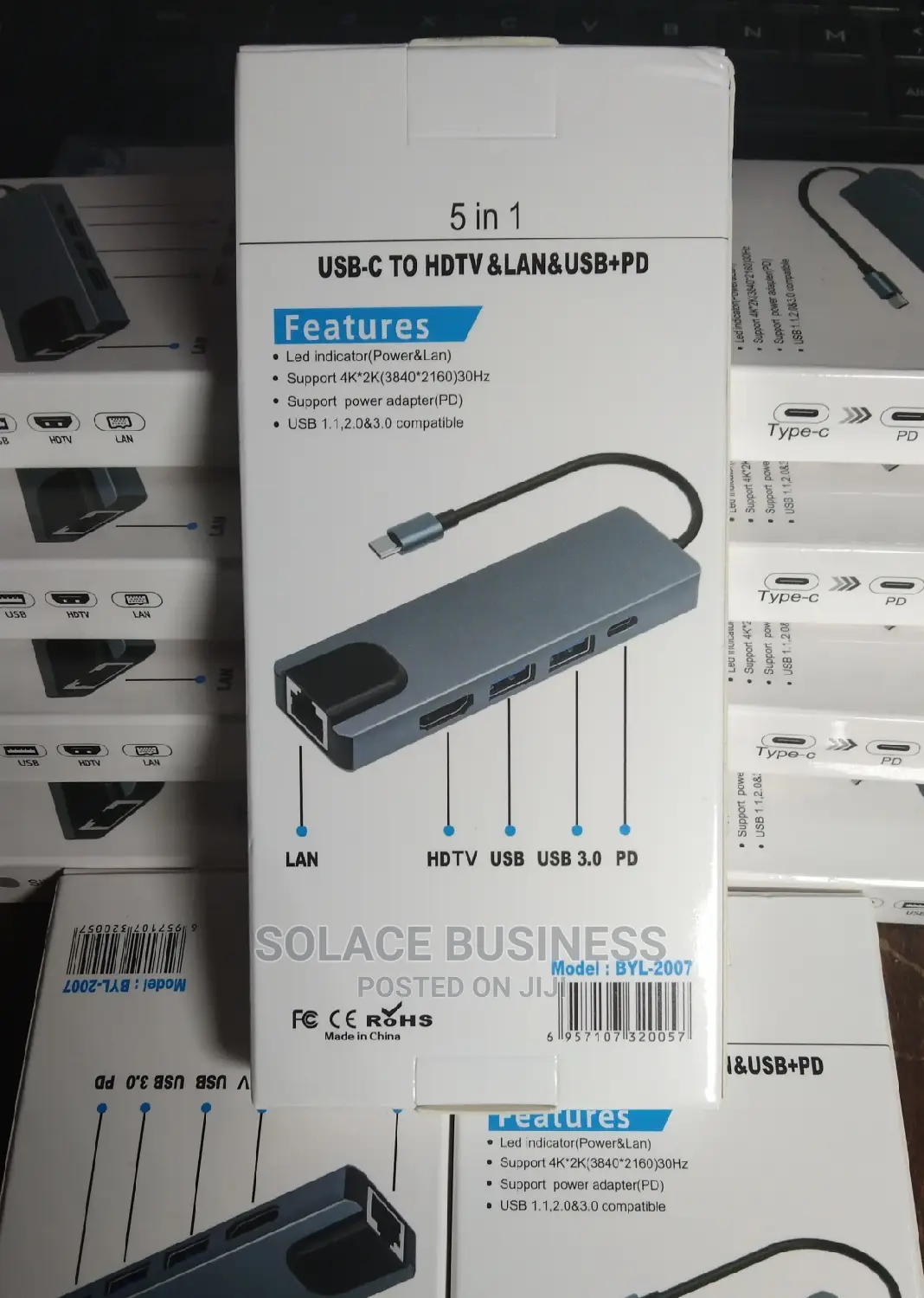 Type C to Lan Adapter Hdmi Sd Card 7 in 1 8 in 1, 11 in 1