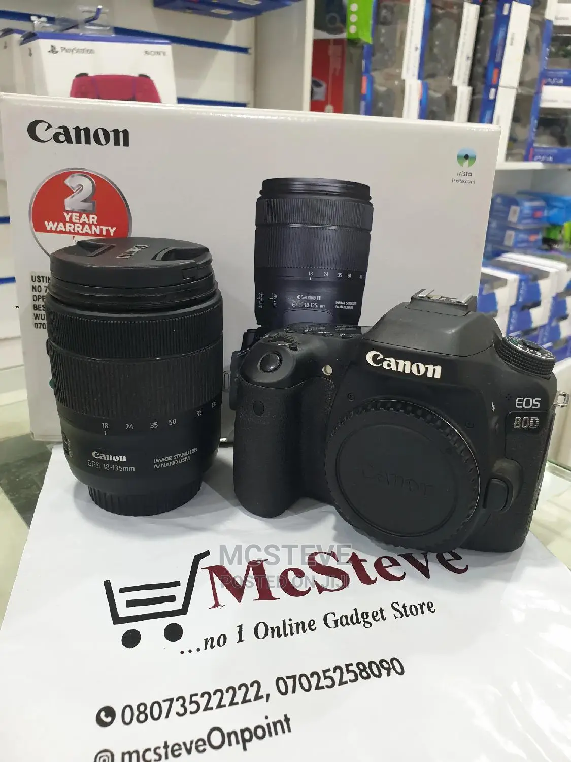 Canon EOS 80D DSLR Professional Camera With 18 - 135mm Lens