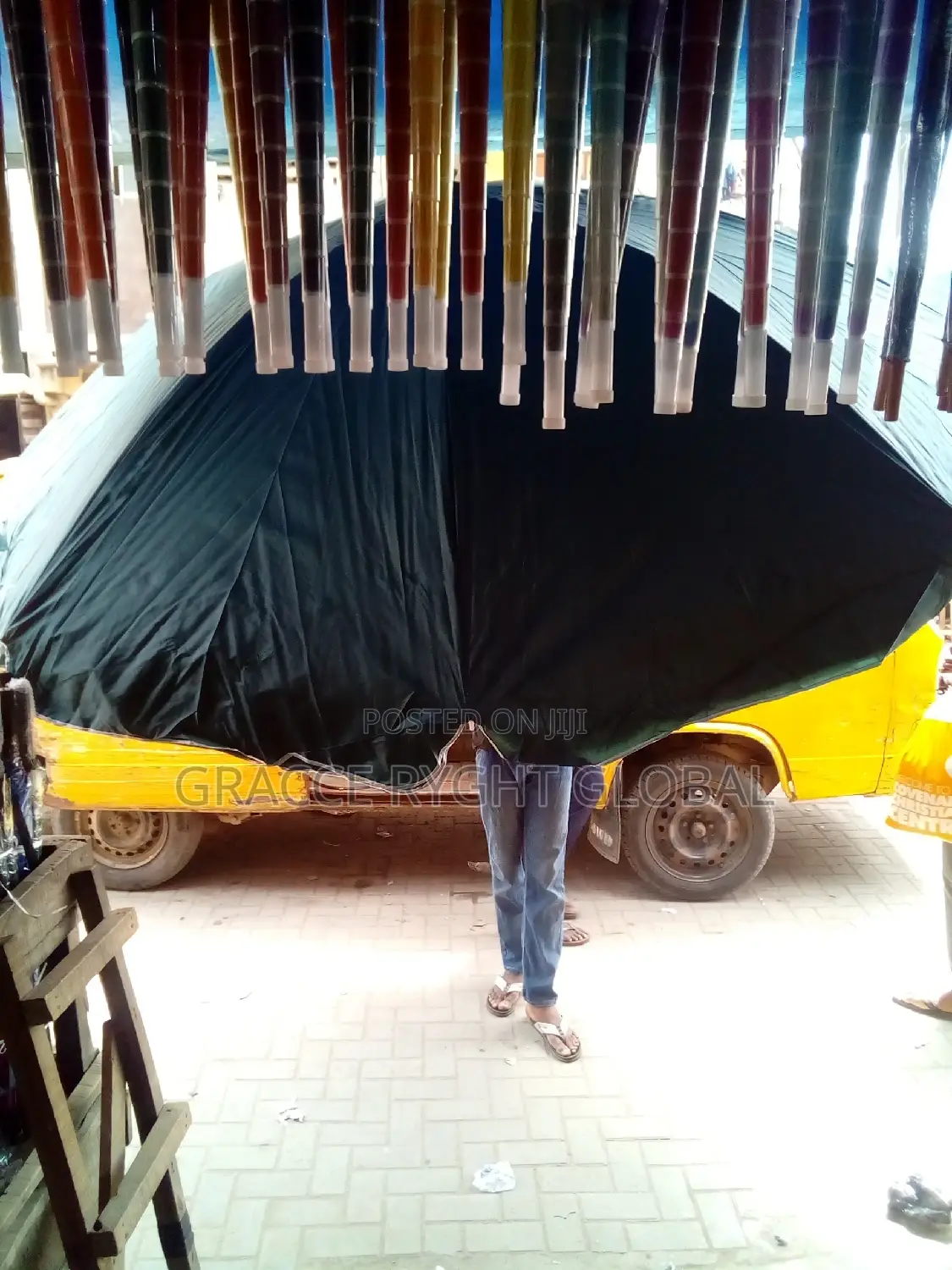 60 Inches Double Cloth Outdoor Umbrella With Stand