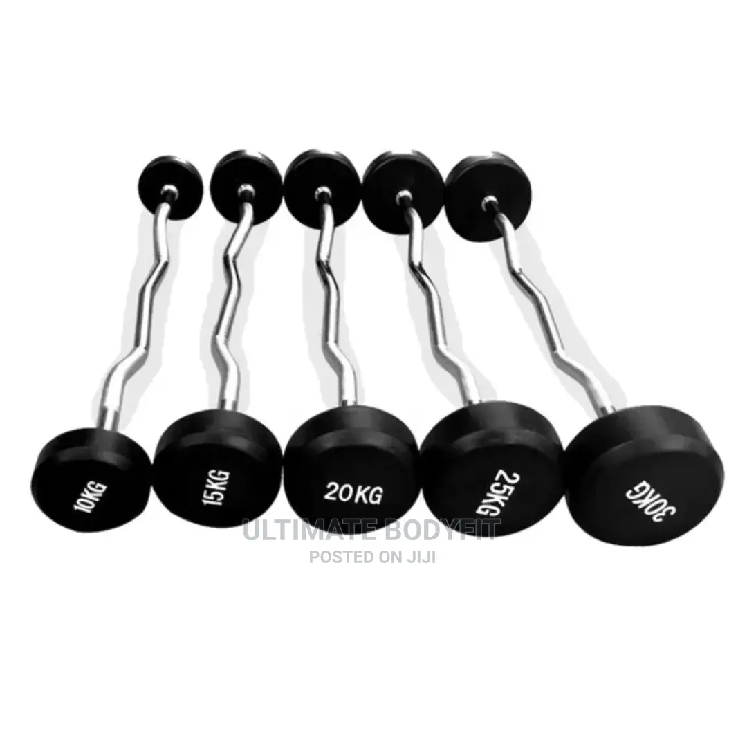 Brand New Rubber Barbell Straight Curl