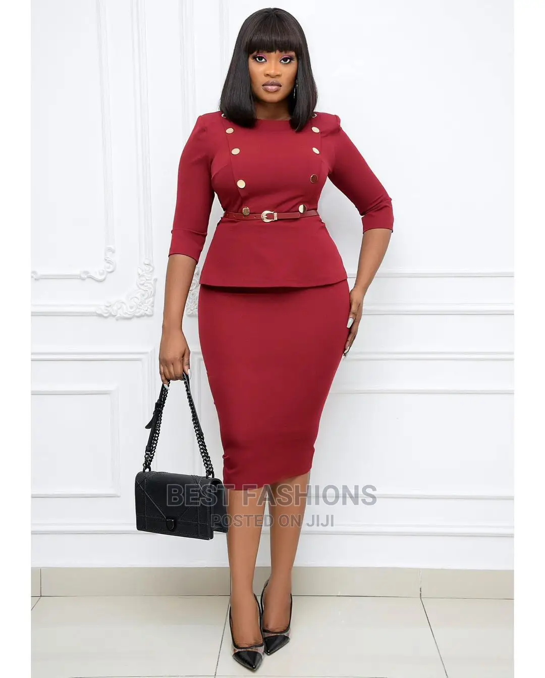 Ladies Red Fitted Dress