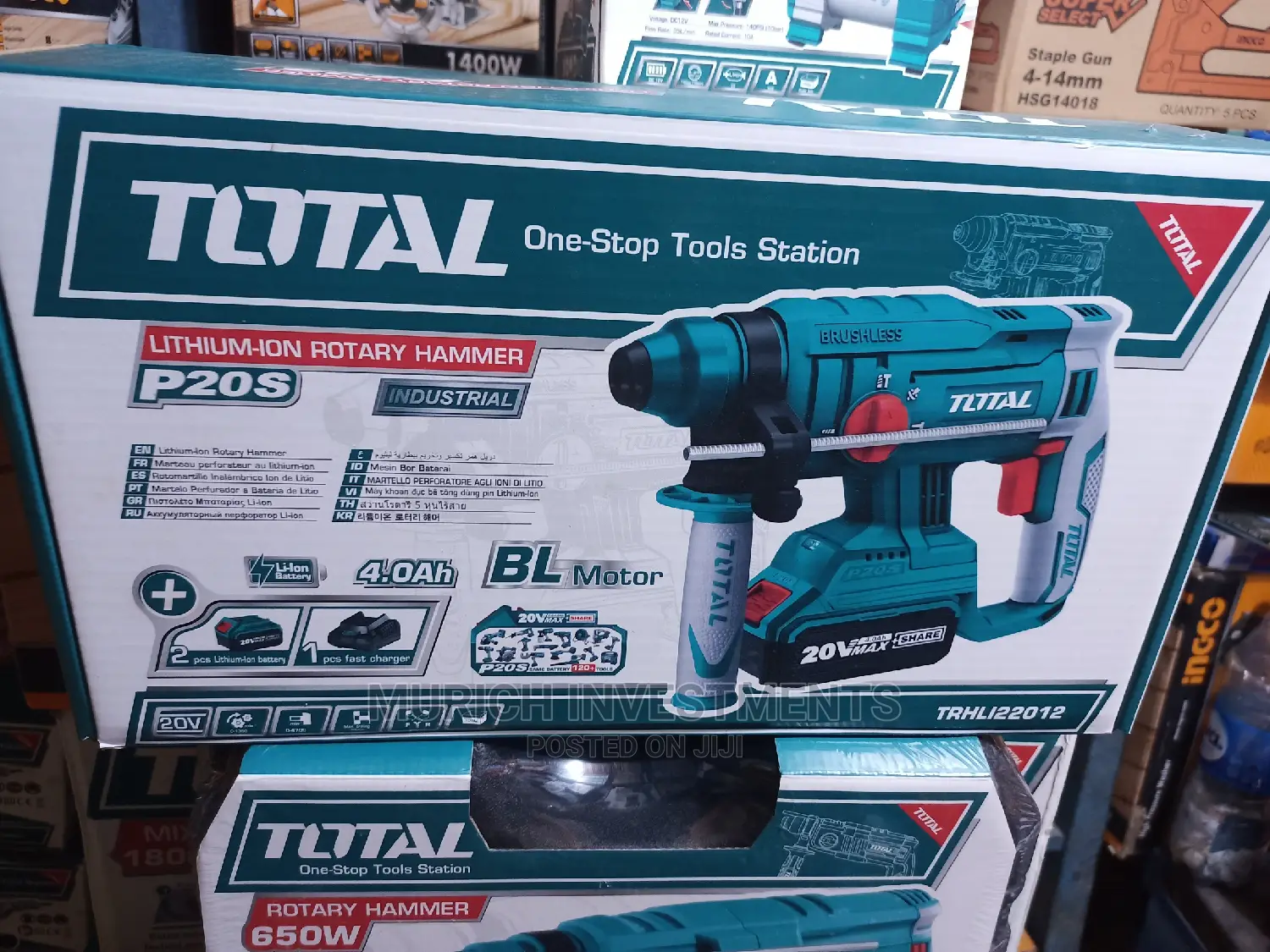 TOTAL Lithium-Ion Rotary Hammer 20V (TRHLI22012)