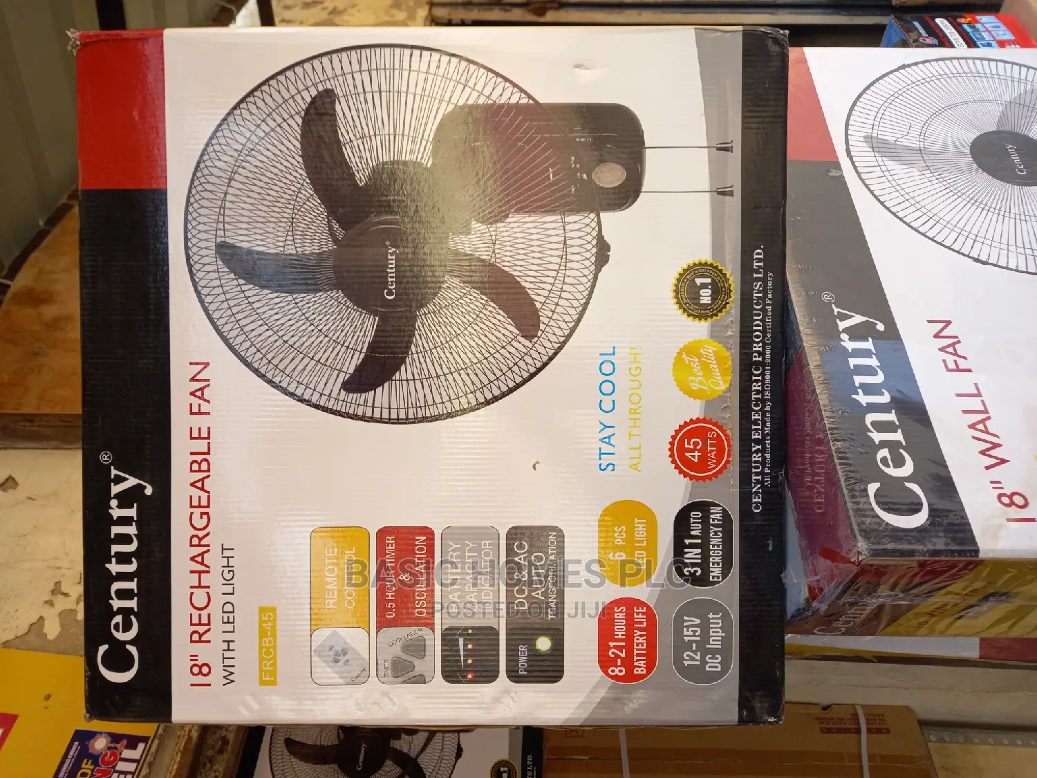 Century Rechargeable Wall Fan 18inch