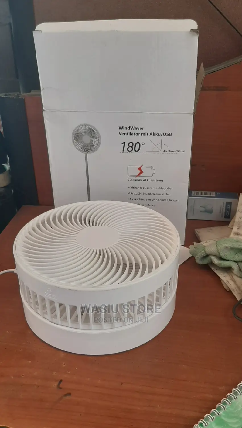 Telescopic Adjustable Height Rechargeable Foldable Fan