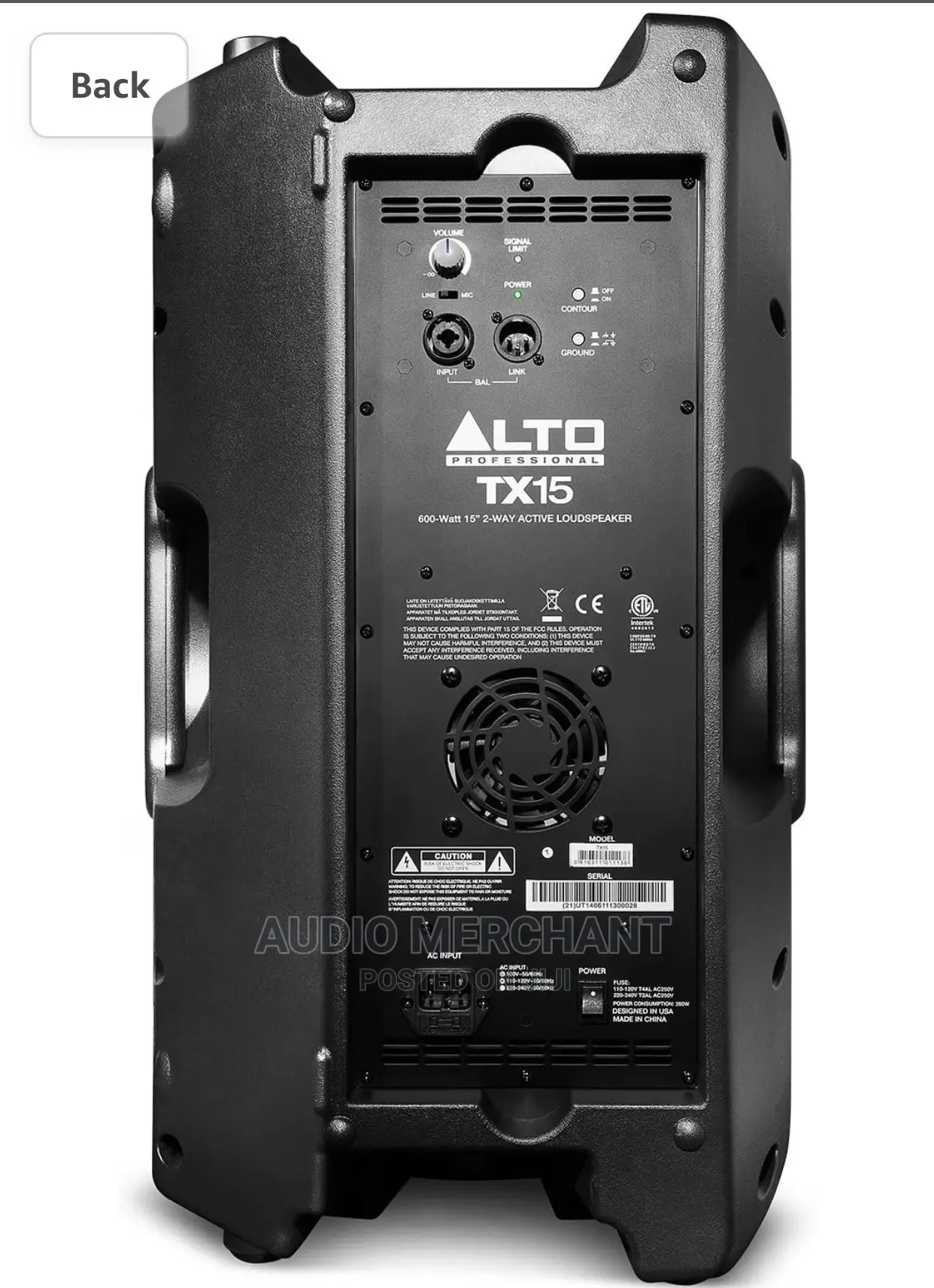 Alto Professional Tx15 15" Active 2-Way Pa Loudspeaker