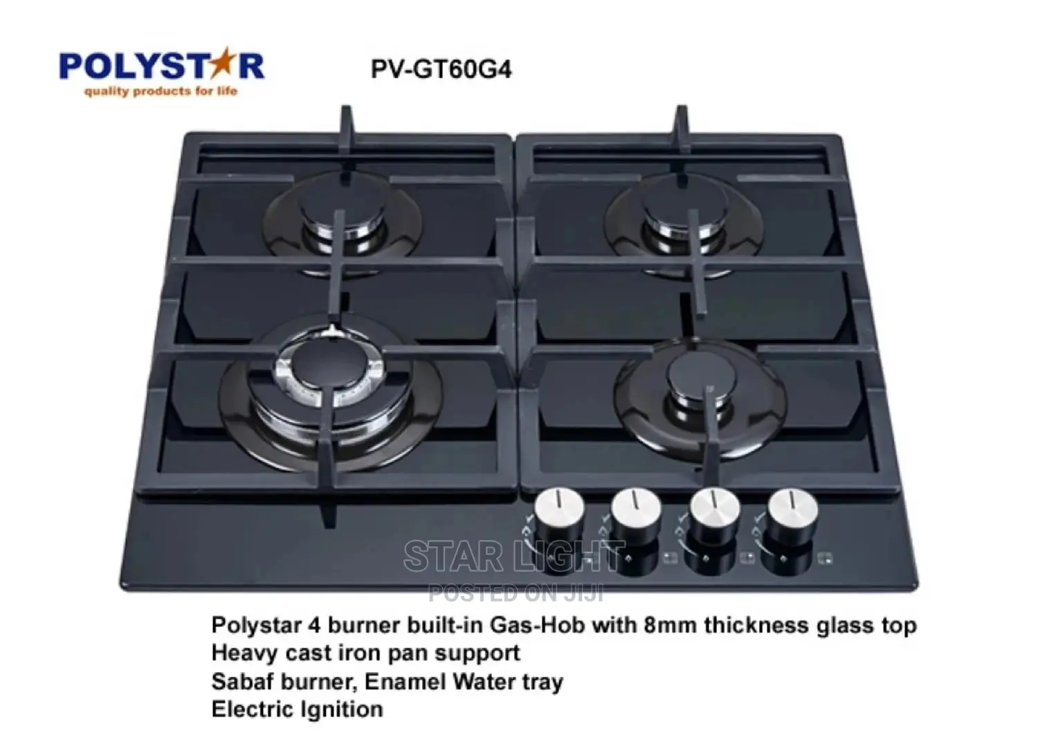 In-built Gas Cooker 4 Burners
