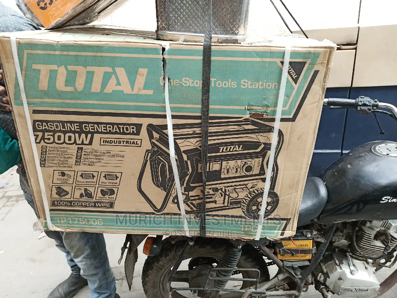 TOTAL Keystart 7.5kva Gasoline Generator.