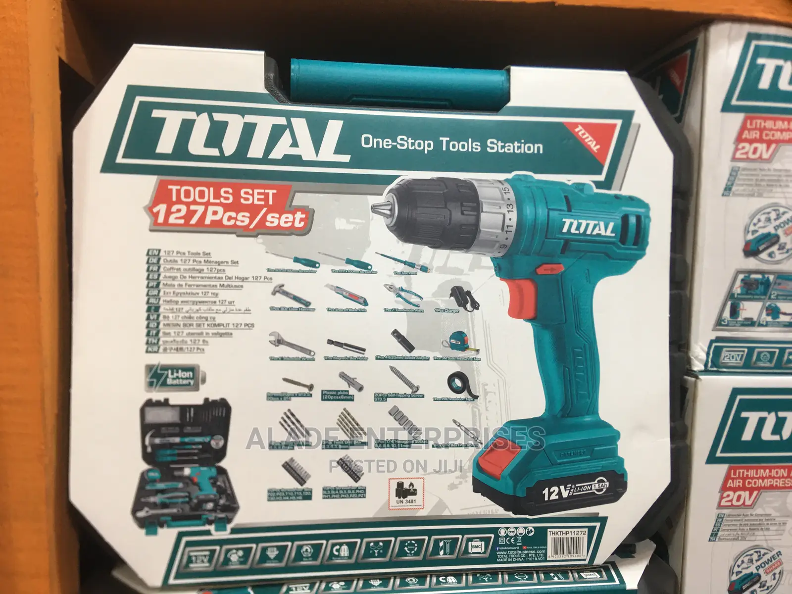 Total Cordless Drill 12V With 127pcs Tool KIT Set