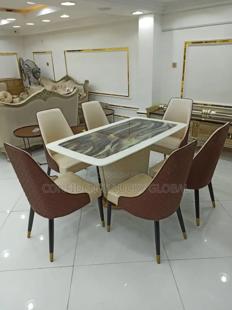 Luxury Marble Dining Table and Chairs Set