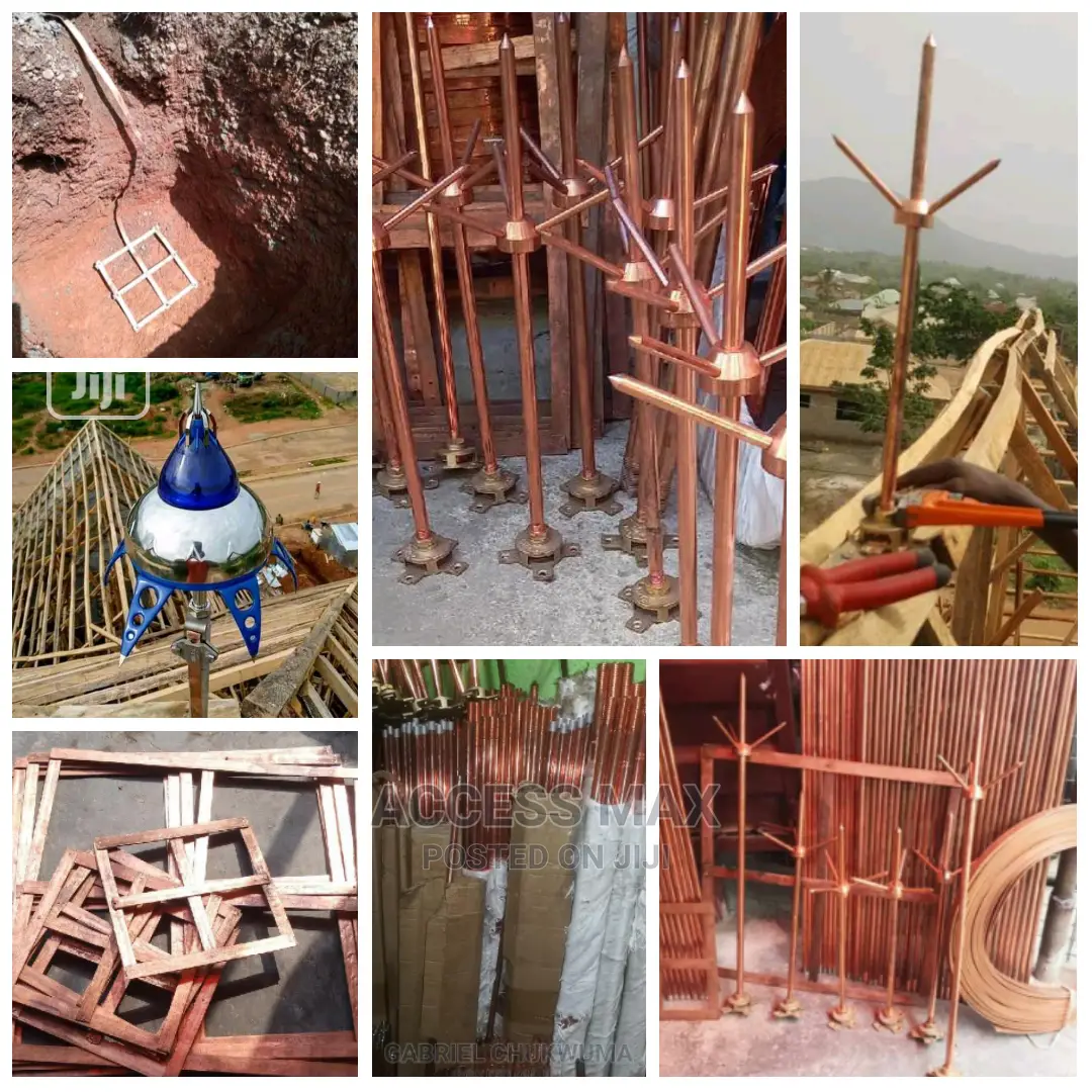 Thunder Arrestor. Copper Earth Rod Mat Indelec
