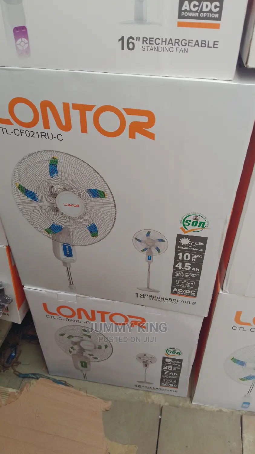 Lontor 18 Inch Rechargeable Standing Fan