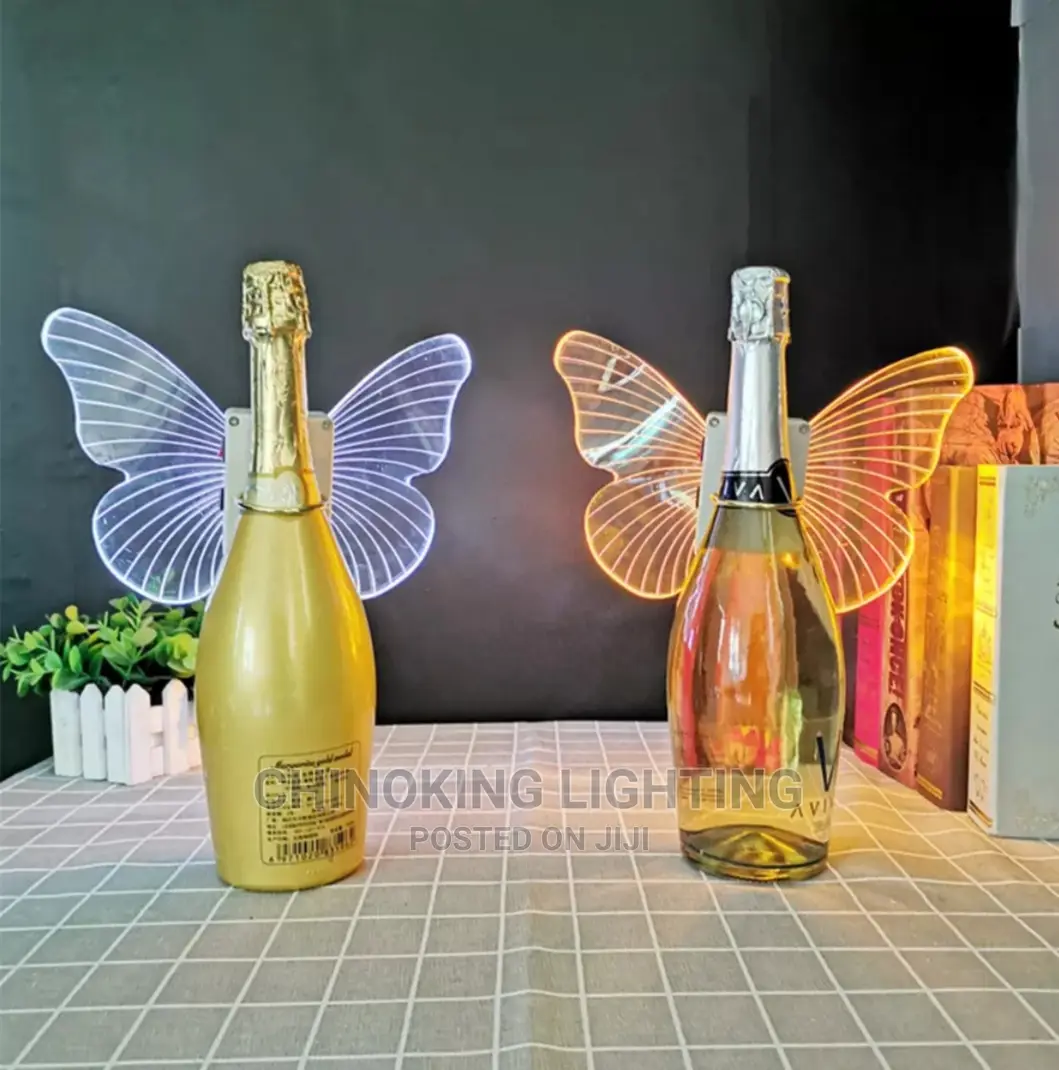 Rechargeable Champagne LED Strobe Glowing Butterfly Wings