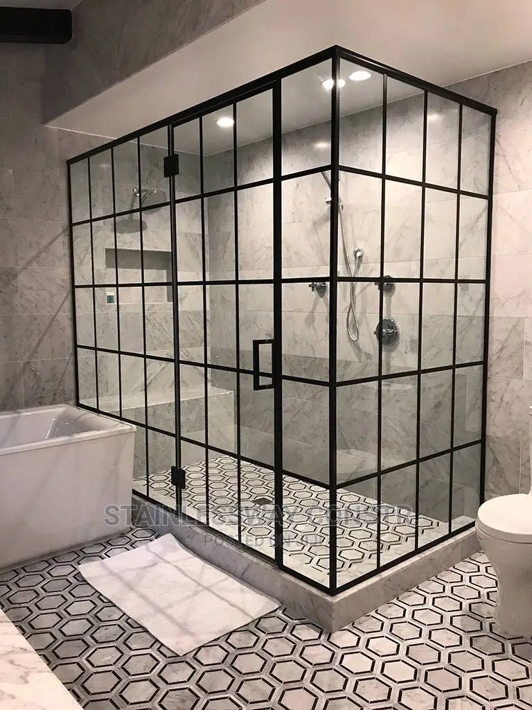 Shower Cubicle Pro Black Stripes