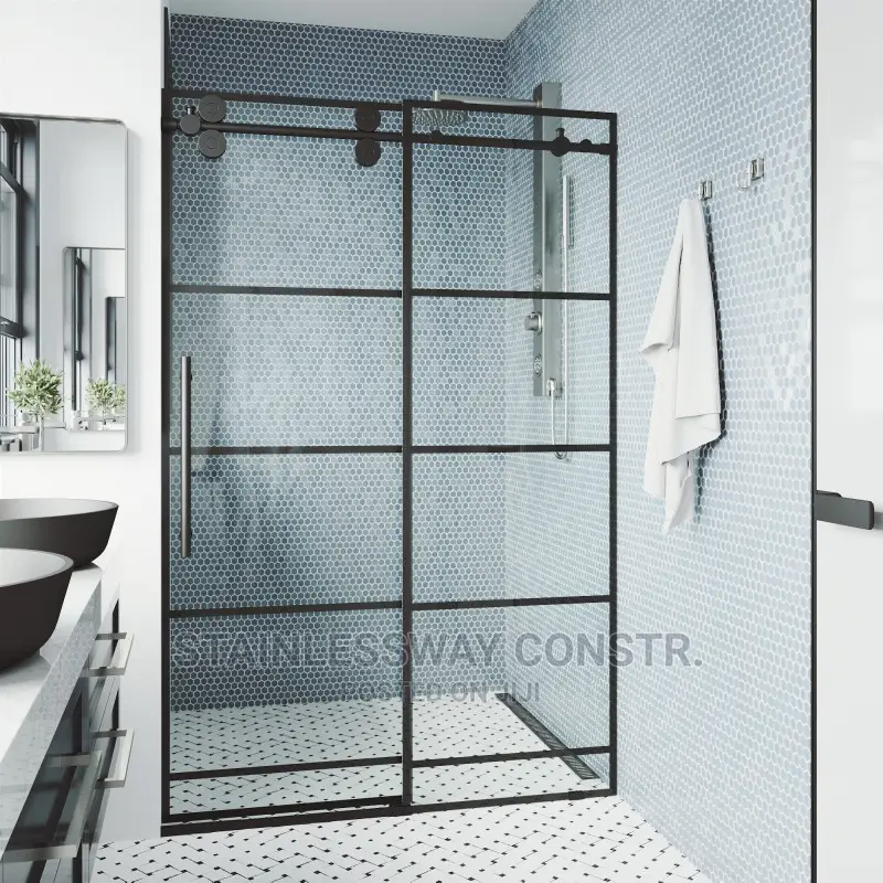 Shower Cubicle Black Sticker Model