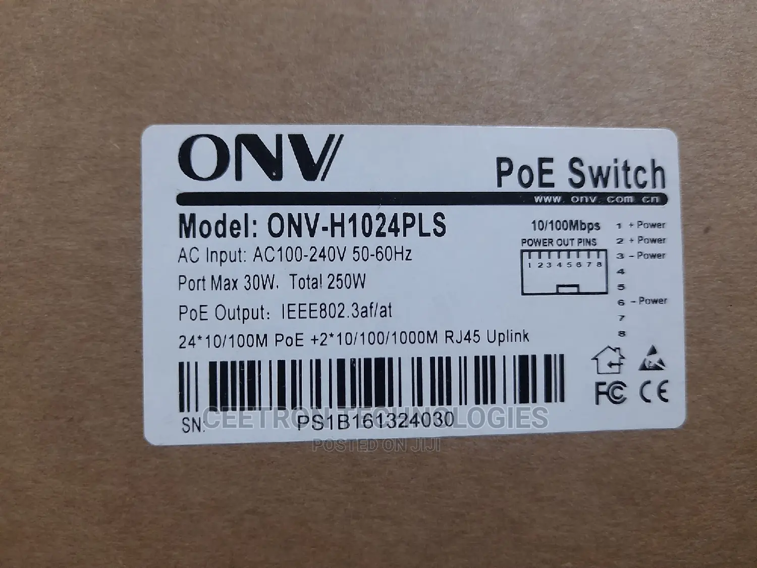 ONV: H1024PLS 24 Port POE Switch With Long Distance Support