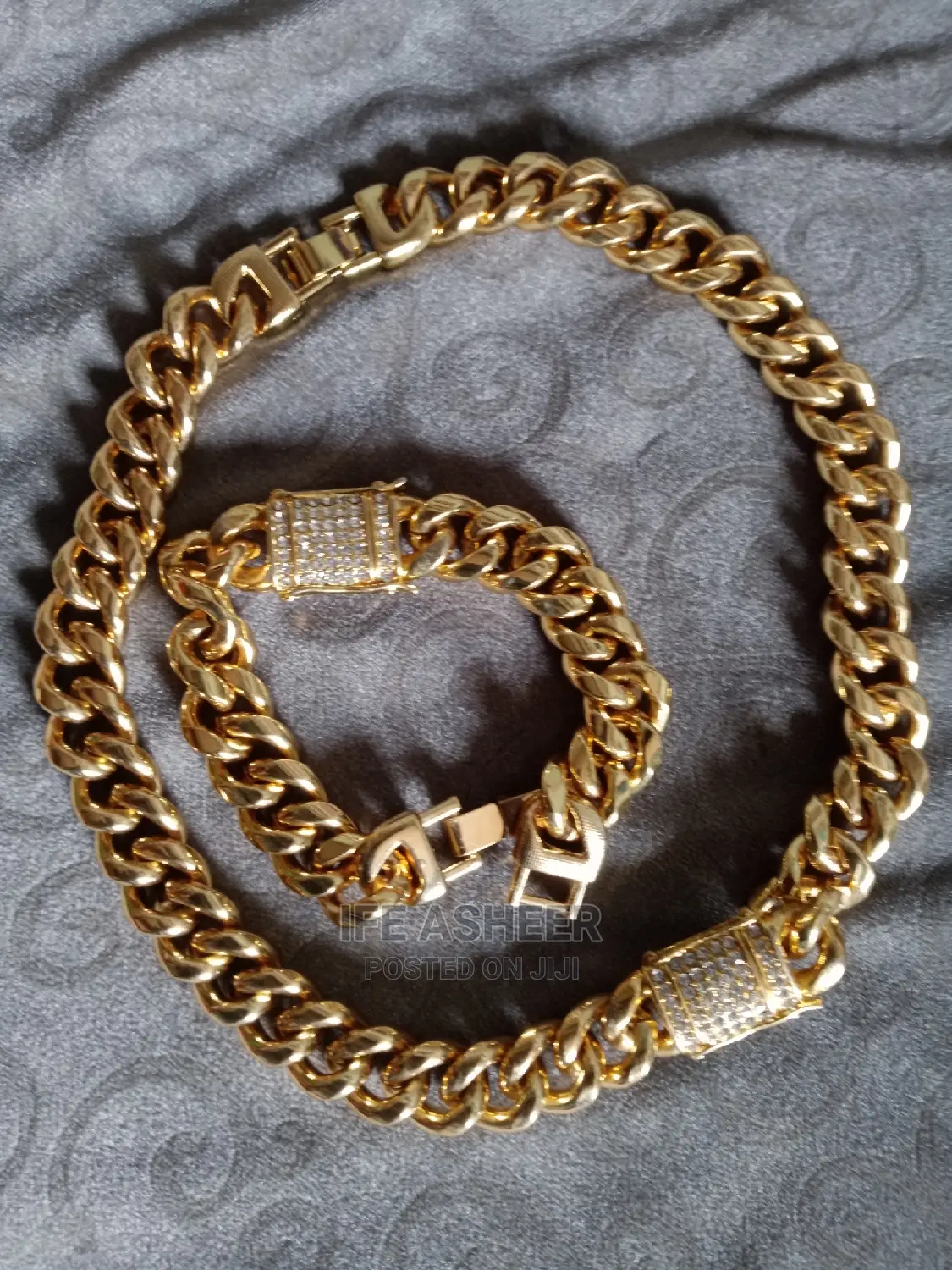 Choker Cuban Hand And Neck Chain - Gold