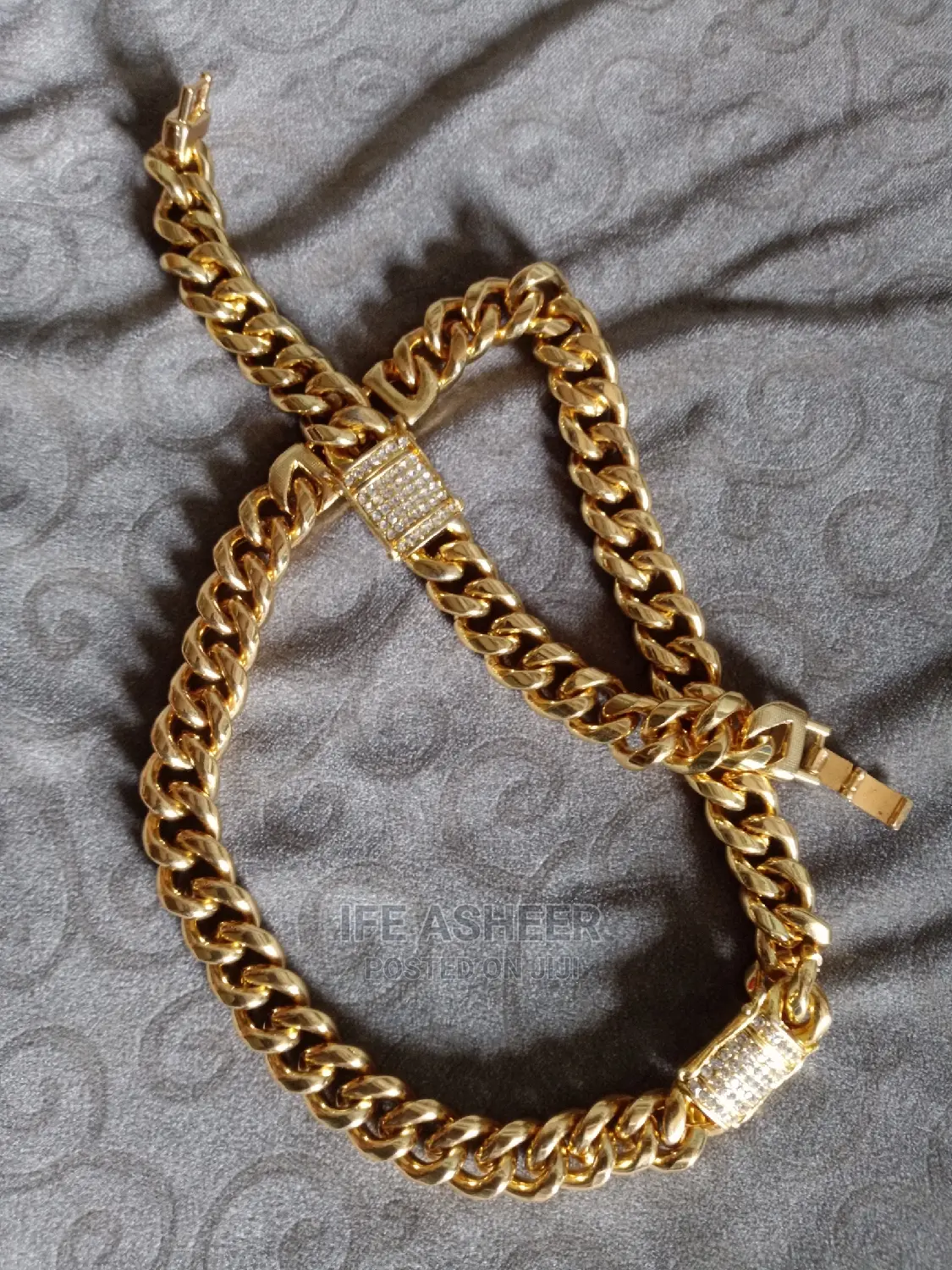 Choker Cuban Hand And Neck Chain - Gold
