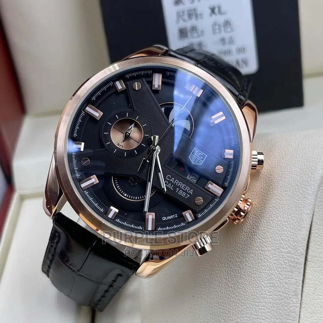 Tag Heuer Leather Chronograph Wristwatch