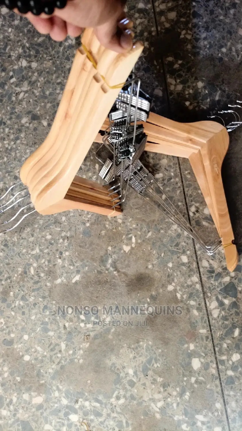 A Set of 10 Pieces Wooden Clip Hangers