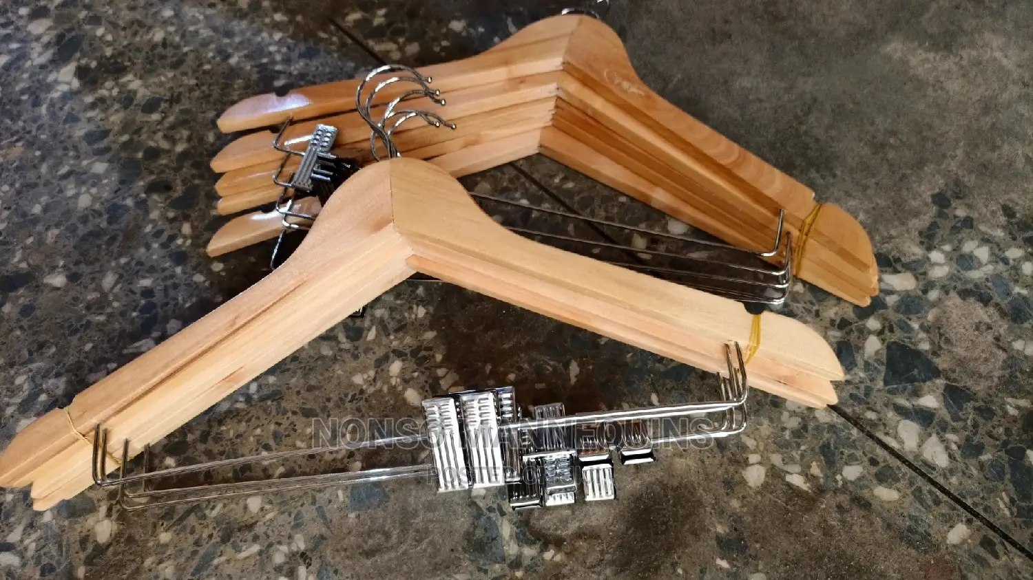 A Set of 10 Pieces Wooden Clip Hangers