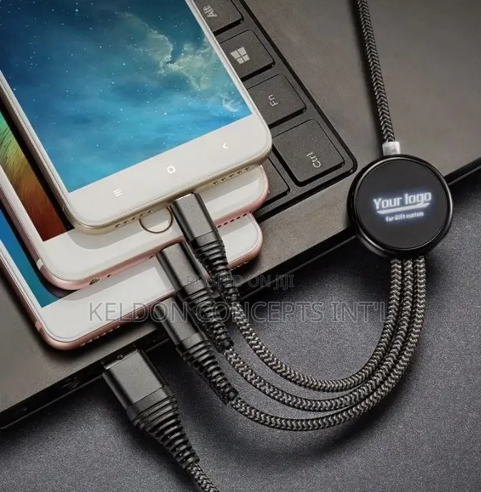 3 in 1 Led Charging Cable Moq: 200pcs