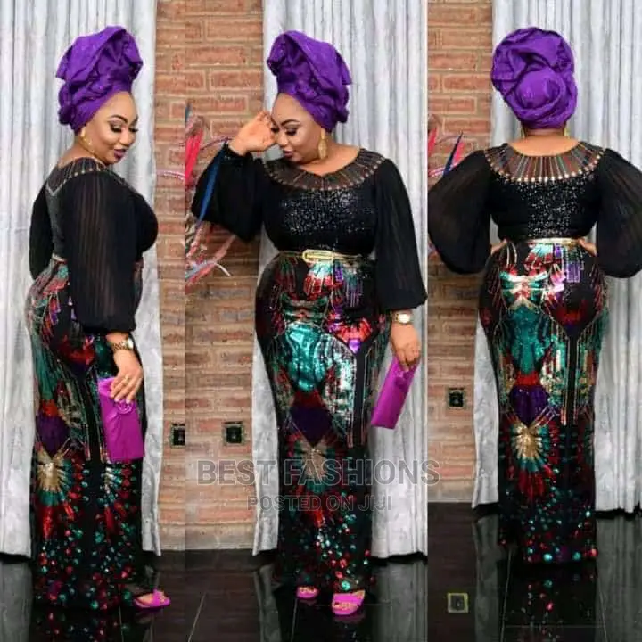 Cute Sequence Multi Colored Dinner Gown