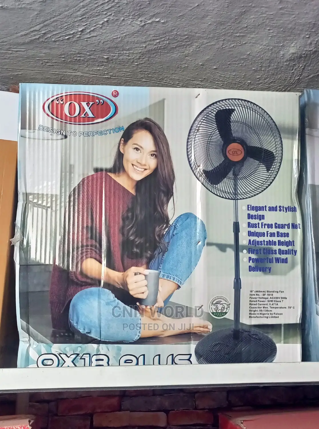 New OX Standing 18" Plus Fan (Copper)