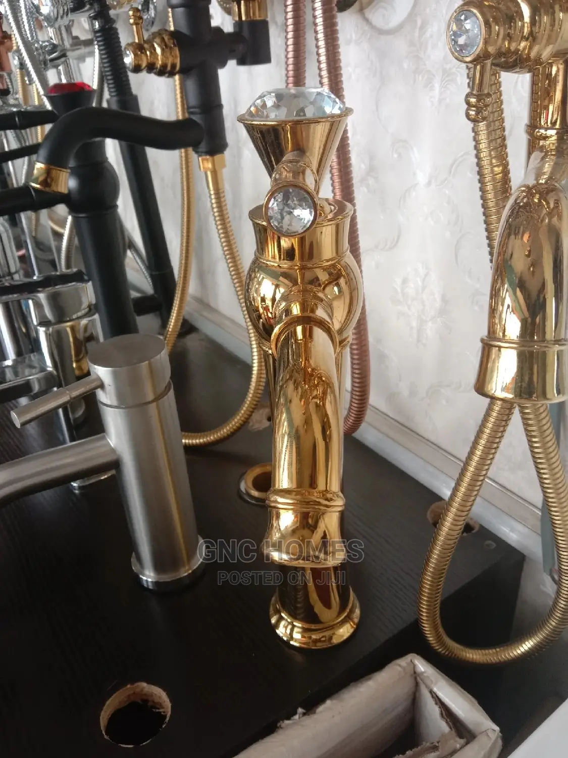 Long Gold Basin Mixer Tap