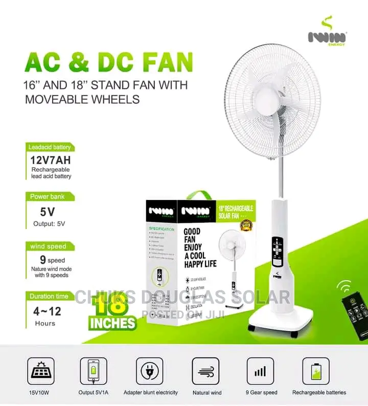 AC DC Rechargeable Standing Fan