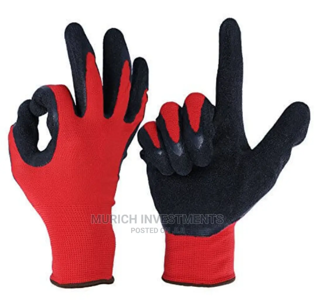 Red And Black Cut Resistant Safety Hand Gloves