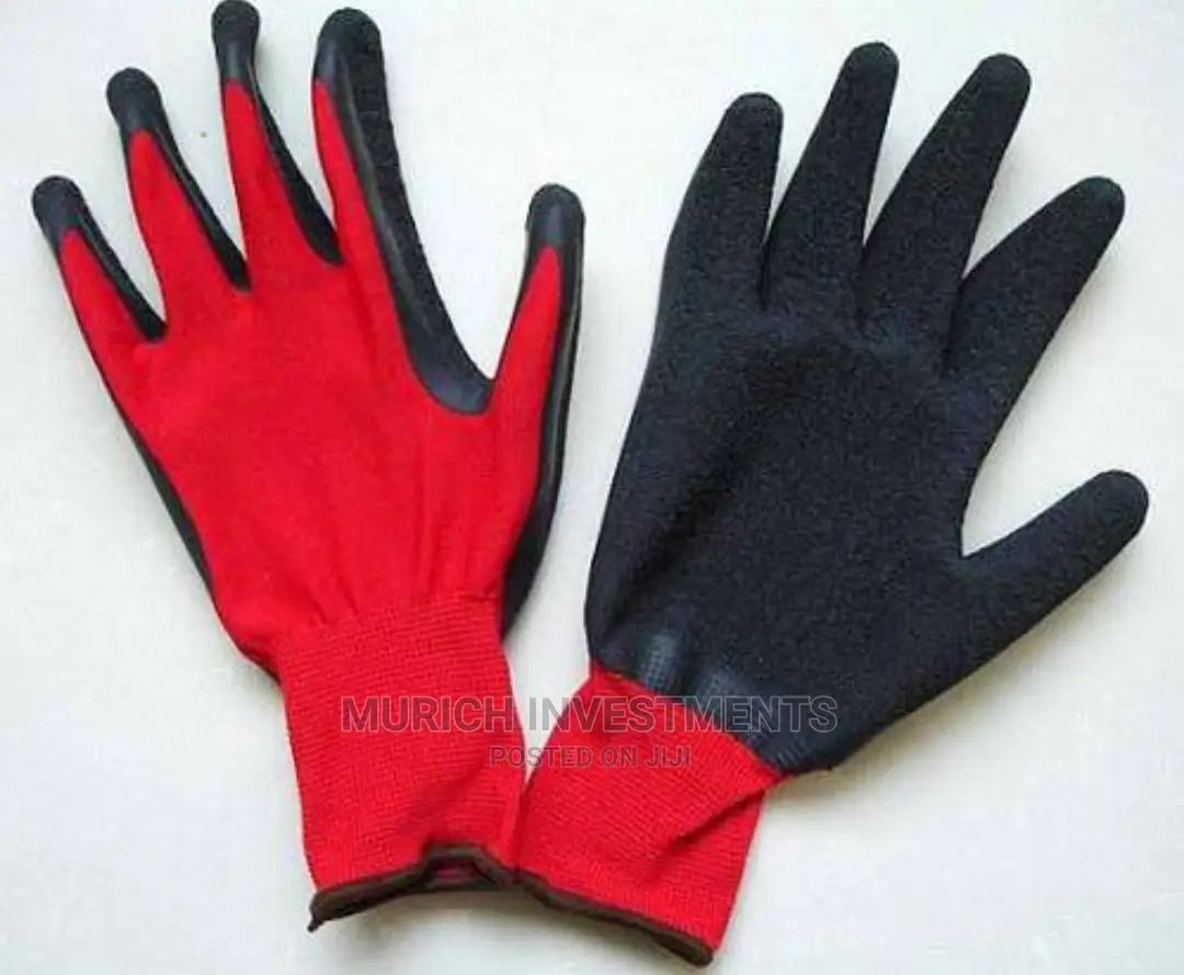Red And Black Cut Resistant Safety Hand Gloves