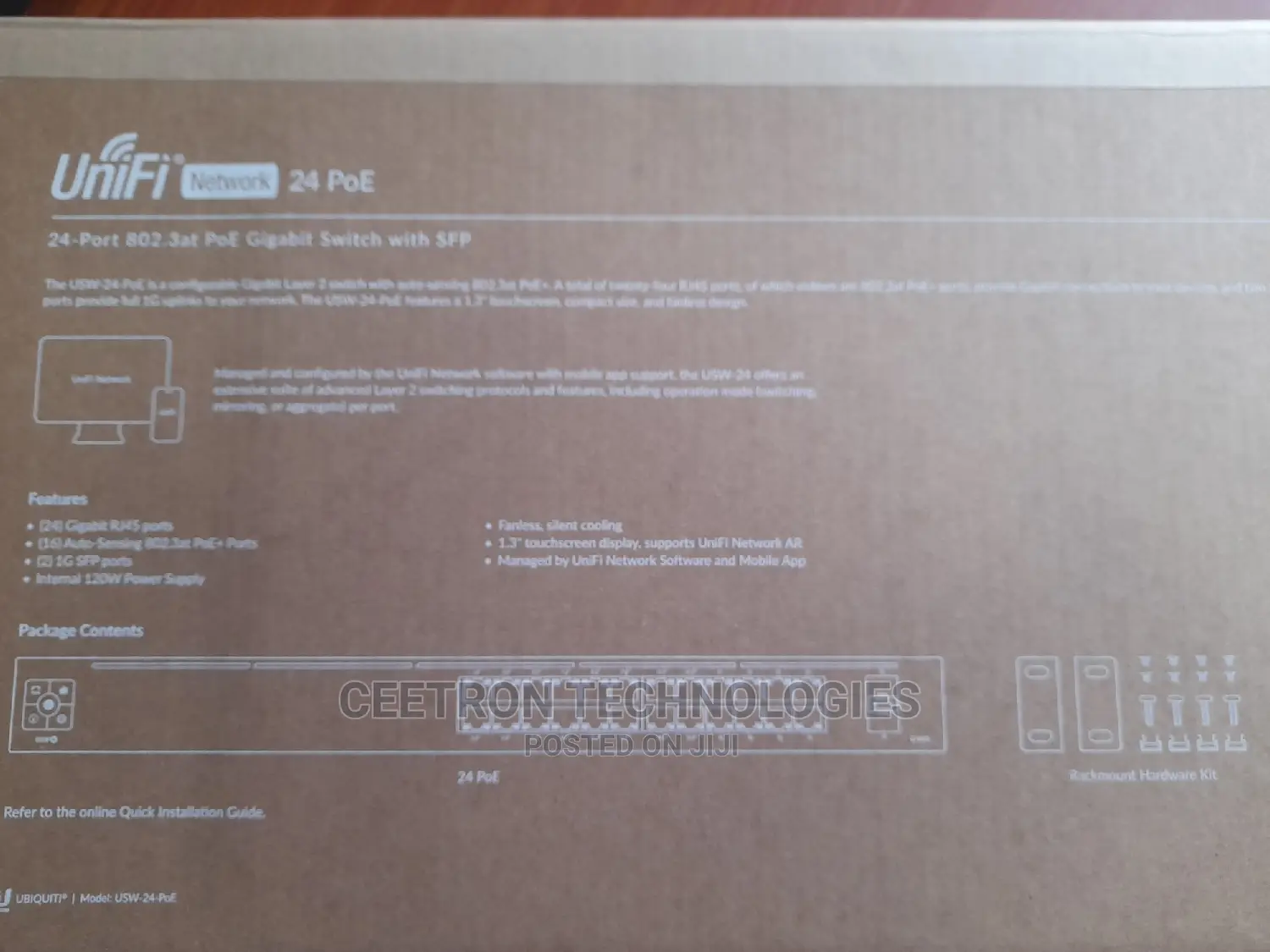 Usw-24-Poe Unifi 24-Port Gigabit Switch With Poe and SFP