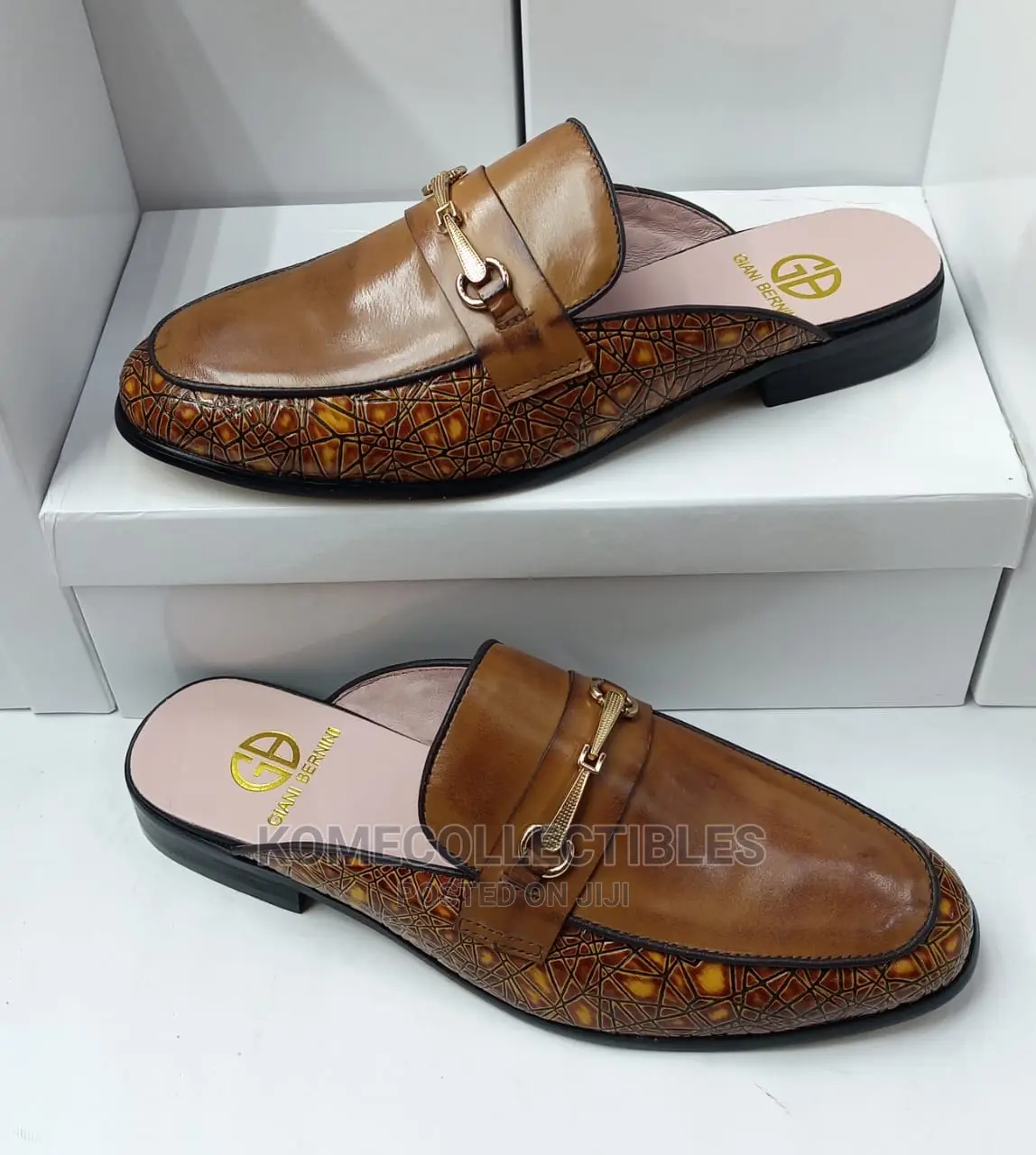 Mens Fashion Half Cut Slip on Shoes