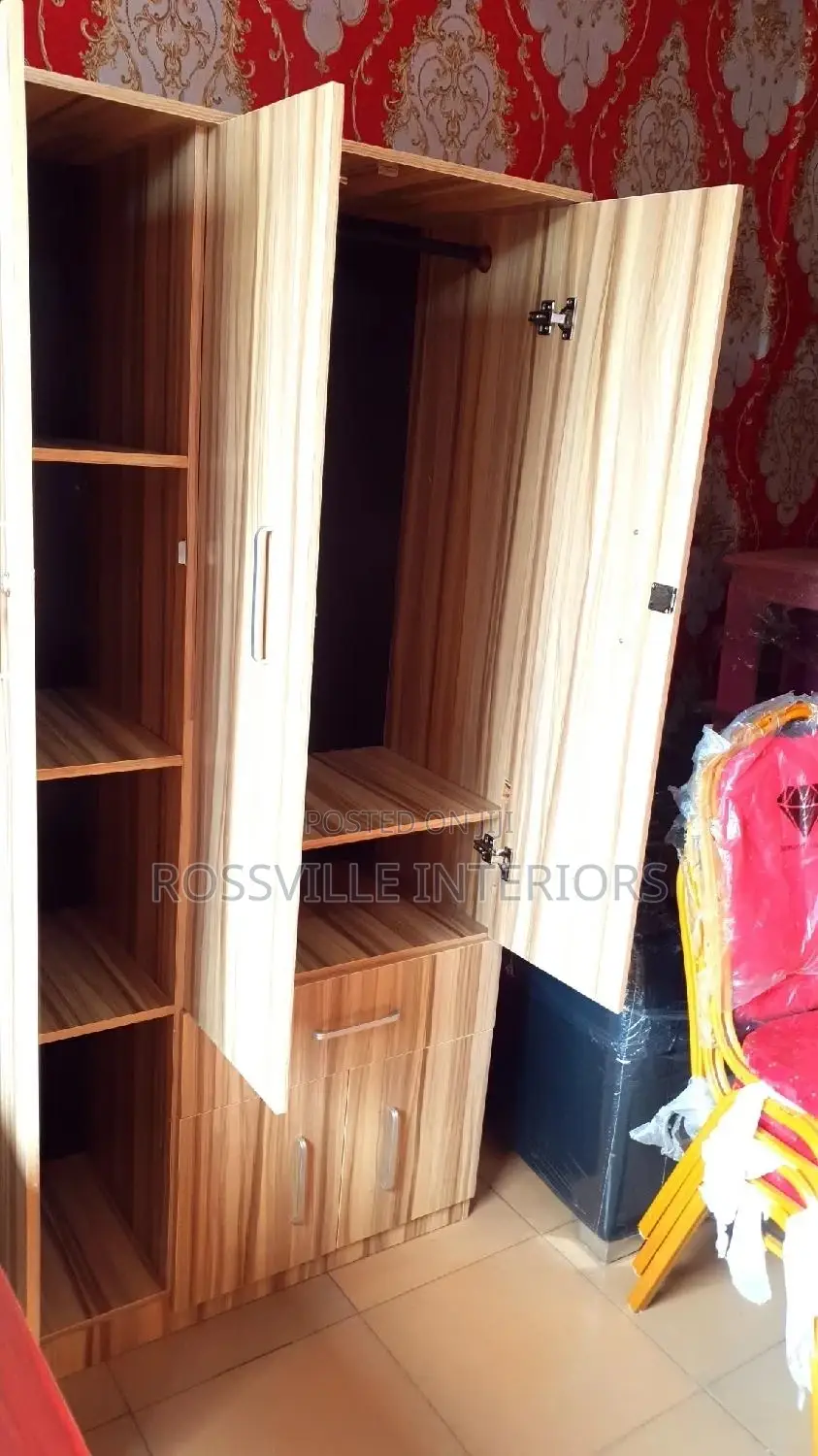 Standard 3 Doors Wardrobe HDF 3ftby6ft