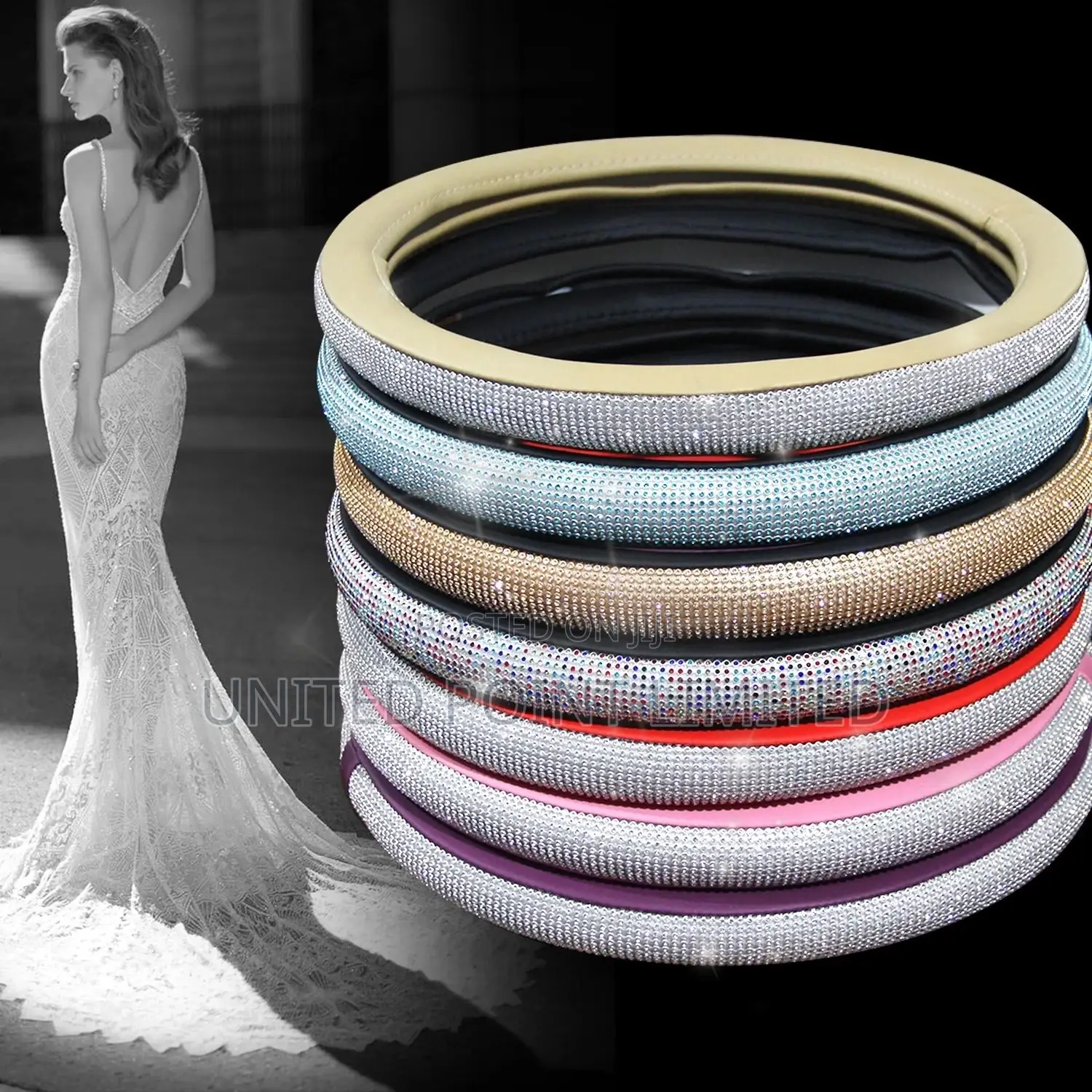 Bling Diamond Steering Wheel Cover