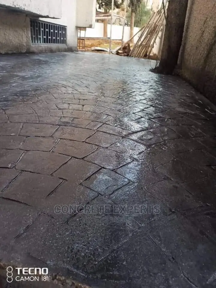 Newly Made Stamped Concrete Floor