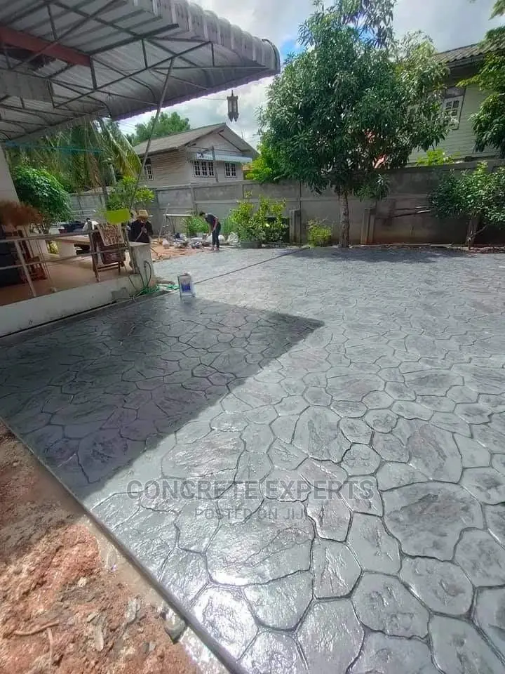 Great Installation Stamped Concrete Floor