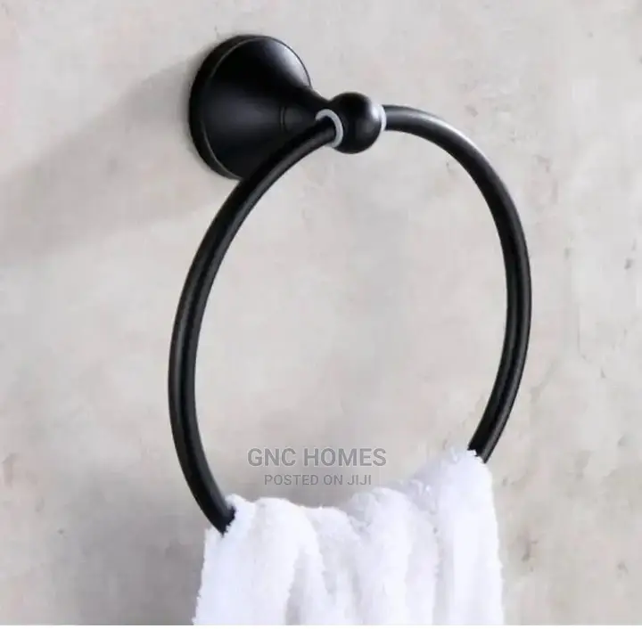 Black Towel Ring and Original Stainless Steel Towel
