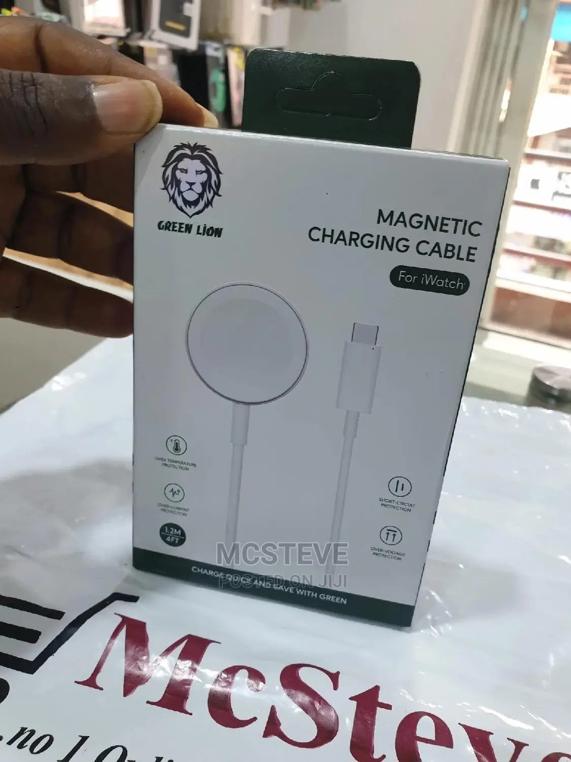 Green Apple Watch Charger With Type-C USB