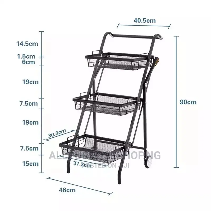 3 Tier Trolley Storage Rack