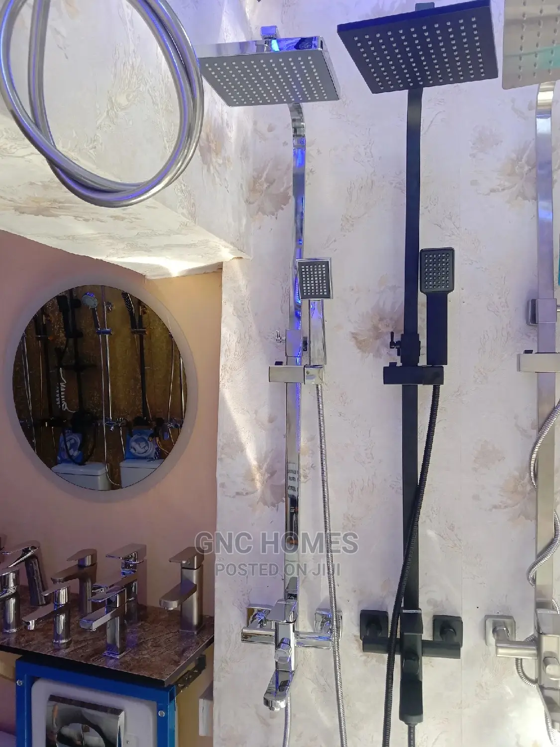 Square Stainless Steel Standing Shower Mixer