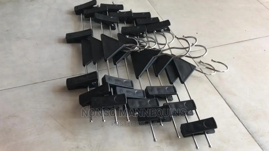 Wide Clothes Clip Black Hangers